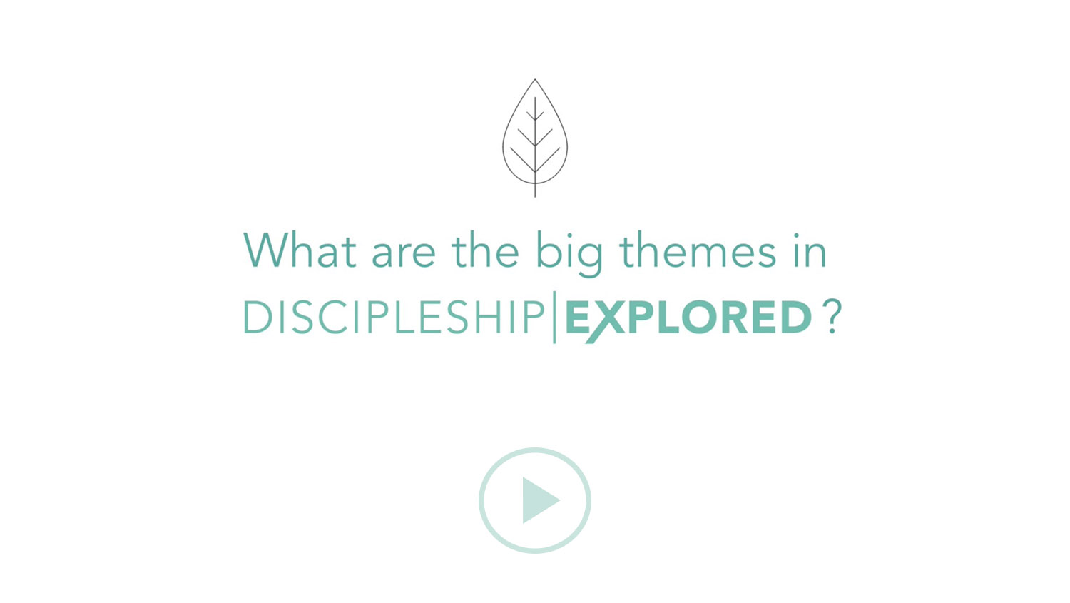 Question 6*What are the big themes in Discipleship Explored?